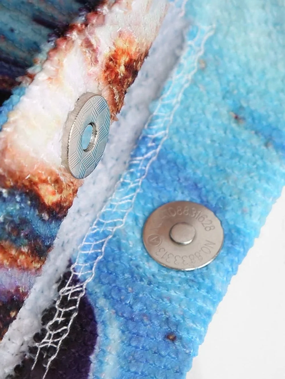 Marbled Swirl 2 In 1 Beach Towel/Tote Bag in Aqua and Copper